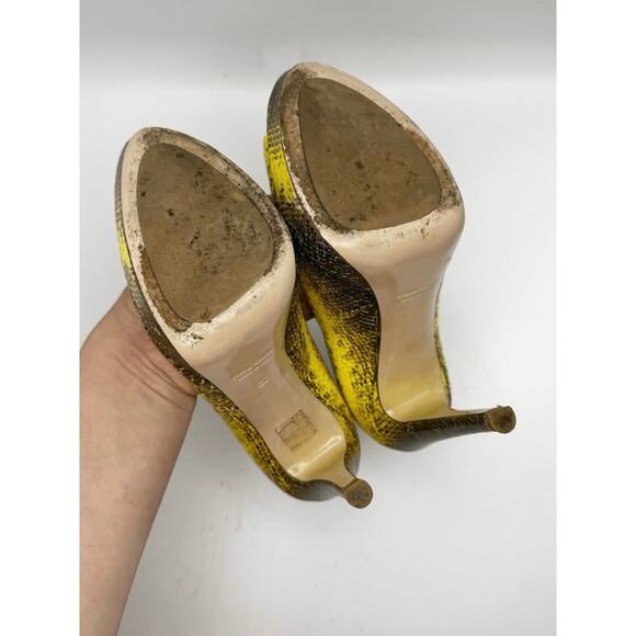 Miu Miu yellow girasole peep-toe pump in a python-print leather size 37 - Picture 8 of 10